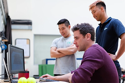 Users working with a pc